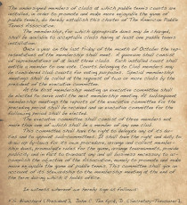 Text from the original charter of the American Paddle Tennis Association. The charter was signed in November 1934.