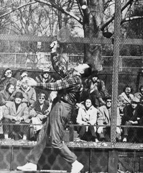 Dick Hebard in action at Fox Meadow Tennis Club, Scarsdale, NY