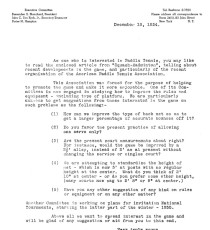 Letter sent by APTA to 40 court owners seeking their opinions on court specifications and playing rules