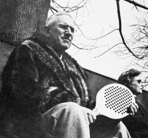 Fessenden S. Blanchard in His Favorite Spot - The Blanchard Box at Fox Meadow Tennis Club. Grace Pardoe beyond