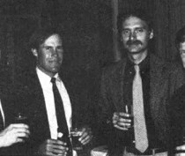 Newly elected president Steve Baird with paddle partner Rich Maier, Region I player Lloyd Ucko and APTA treasurer John Richart