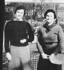 Jean Eaton (left) and Kitty Fuller, the 1935 and 1936 Women’s Champions dressed for paddle. Eaton won the Women's Singles in 1935 and Fuller won in 1937. Fuller was among the first group of individuals awarded the APTA Honor Award in 1965
