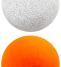 The orange ball was pioneered by John P. Ware using spray-on paint
