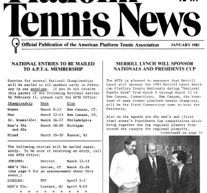 Platform Tennis News, January 1983