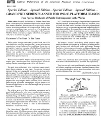 Platform Tennis News announces the Lineal Group Grand Prix Series