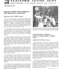 Platform Tennis News covers regional alignment