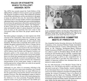 Mid-Winter edition of Platform Tennis News