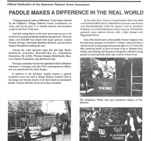 Platform Tennis News covered the charity tournament hosted by Fox Meadow that supports The Children’s Village in Dobbs Ferry, NY.