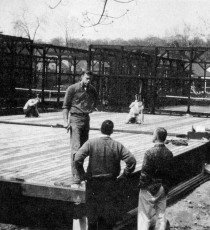 Reilly at work on a court