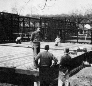 Reilly at work on a court
