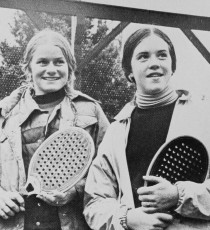 1976 Girls Fifteen and Under National Champions: Laura Parker and Becky Brown of FMTC