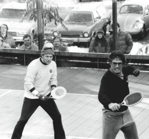 Doug Russell and Clark Graebner compete in an early round of the 1979 Men’s Nationals at Westchester Country Club. They went on to win.