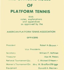 The Official Rules of Platform Tennis published