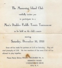 Invitation to Manursing Island Club's Men's Tournament