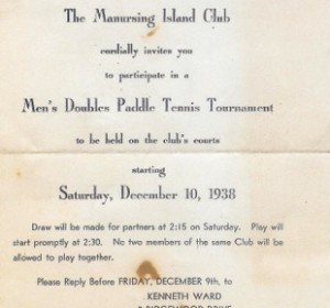 Invitation to Manursing Island Club's Men's Tournament