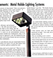 Metal halide lights make their debut