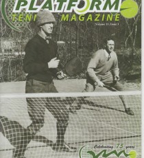 Earle Gatchel and Fessenden Blanchard in 1930 on the first court built by Jimmy Gogswell at his home in Scarsdale. Source: Platform Paddle Tennis by Fessenden S. Blanchard, 1959, Durrell Publications