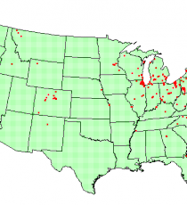 Location of R. J. Reilly courts, 1997